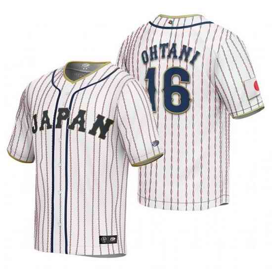 Men Japan Baseball 16 Shohei Ohtani 2023 White World Baseball Classic Stitched JerseyS